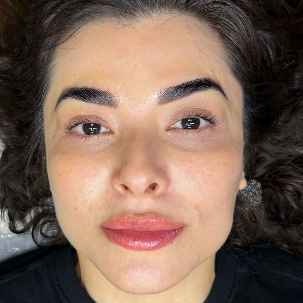 After of eyebrow tint, lamination, lash lift and tint treatments